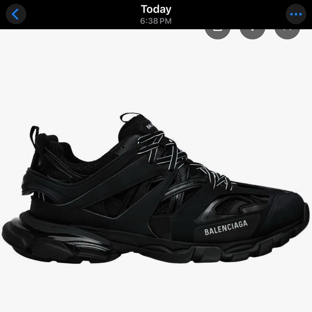 Balenciaga women’s Black Track Sneakers worn once new with box tags and receipt